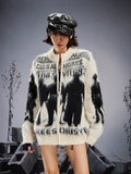 NOMANIAI Figure Print Loose Design Knit Sweater GEE71511